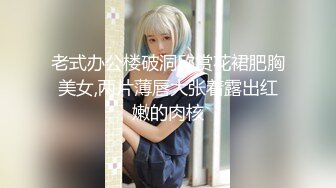 老式办公楼破洞欣赏花裙肥胸美女,两片薄唇大张着露出红嫩的肉核