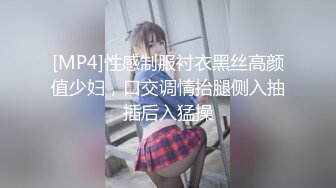 [MP4]性感制服衬衣黑丝高颜值少妇，口交调情抬腿侧入抽插后入猛操