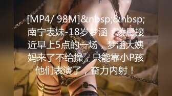 [MP4/ 98M]&nbsp;&nbsp;南宁表妹-18岁梦涵：凌晨接近早上5点的一场，梦涵大姨妈来了不给操，只能靠小P孩他们表演了，奋力内射！